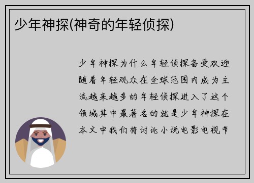 少年神探(神奇的年轻侦探)